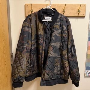 Calvin Klein Men's Quilted Camouflage Bomber Jacket